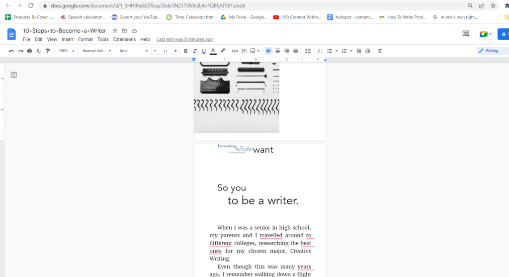 editable text document