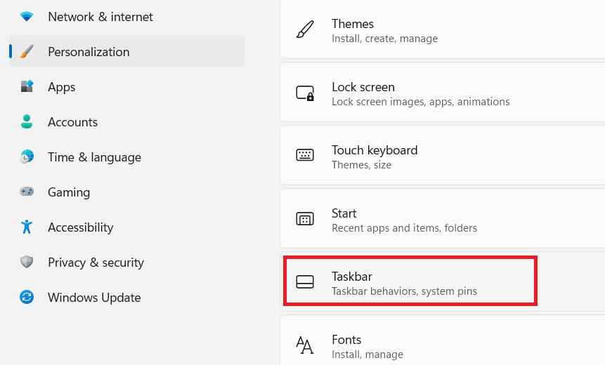 taskbar