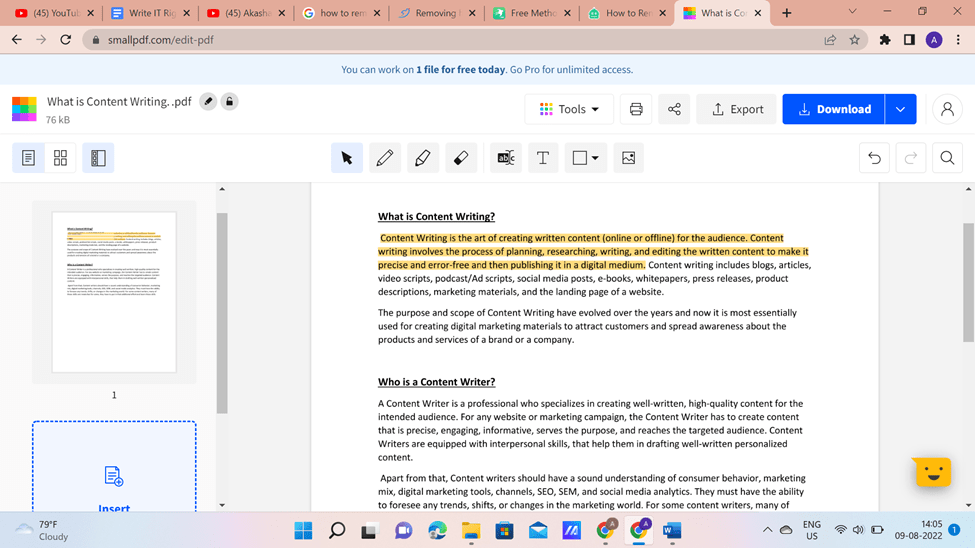 undo highlighting in PDF