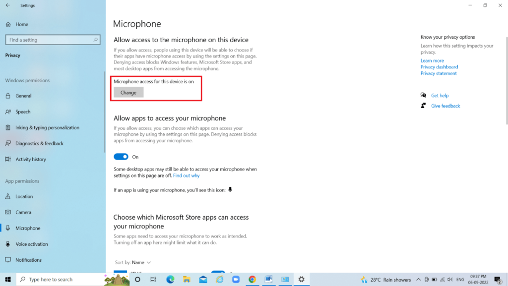 way to turn on microphone on windows