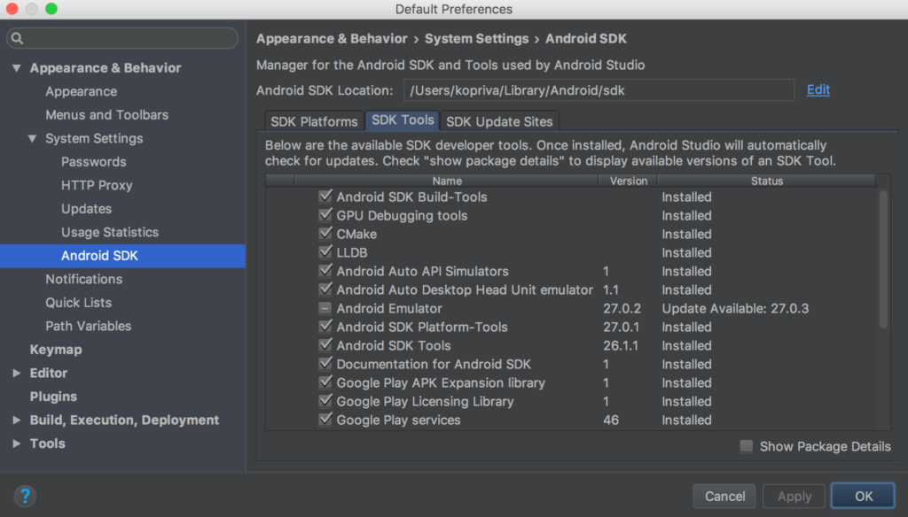 Android SDK Manager