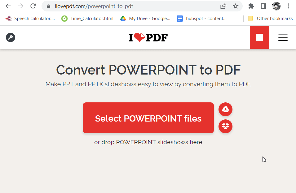 Convert PowerPoint to PDF