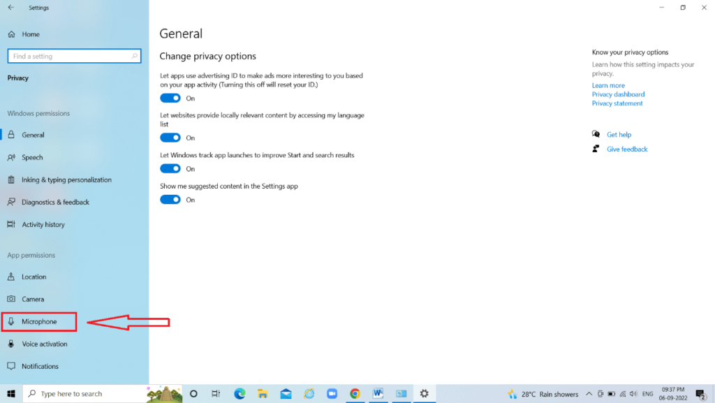 Turn On Microphone on Windows 10