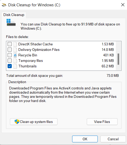 windows thumbnail not showing