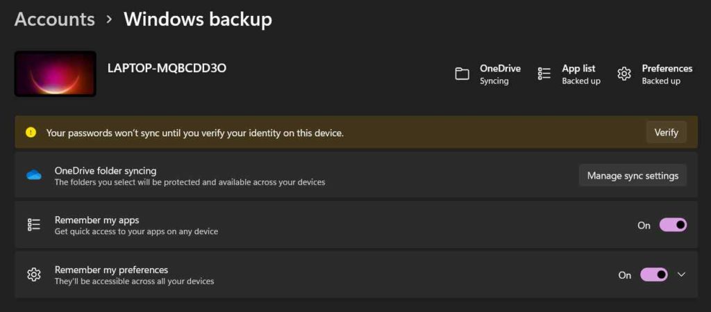 backup