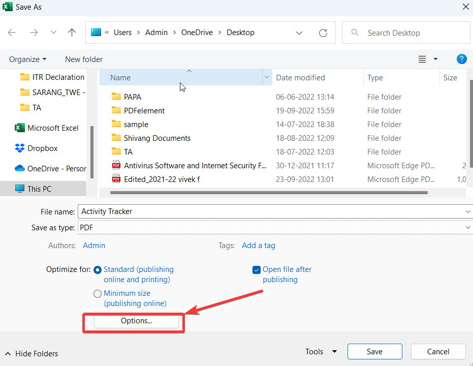 Convert Excel Files to PDF