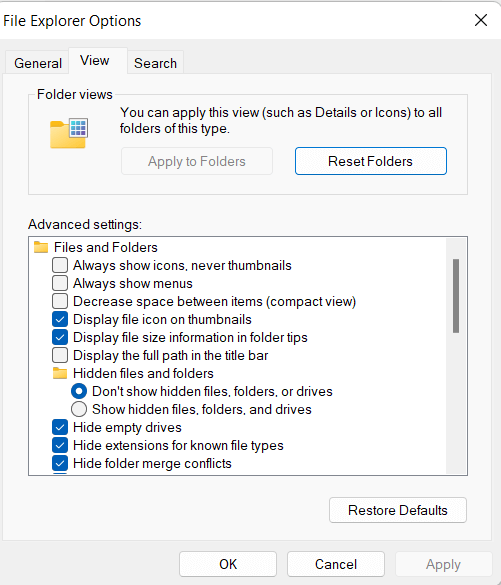 windows thumbnail not showing