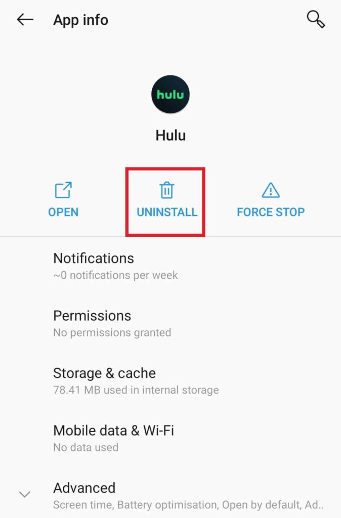 uninstall