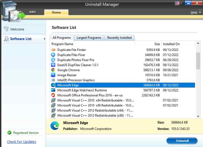 uninstall