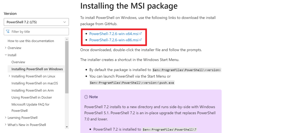 upgrade Powershell