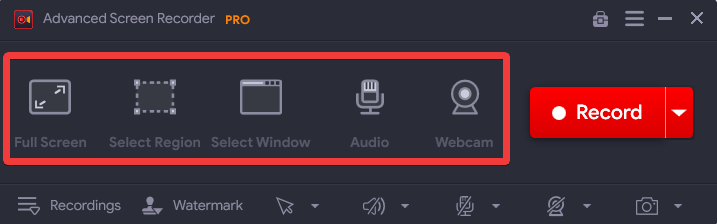 Advanced Screen Recorder Modes