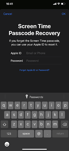 I can't remember my screen time passcode