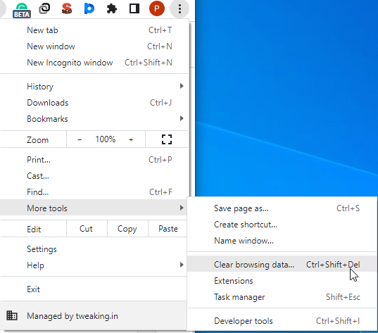Clear Browsing Data