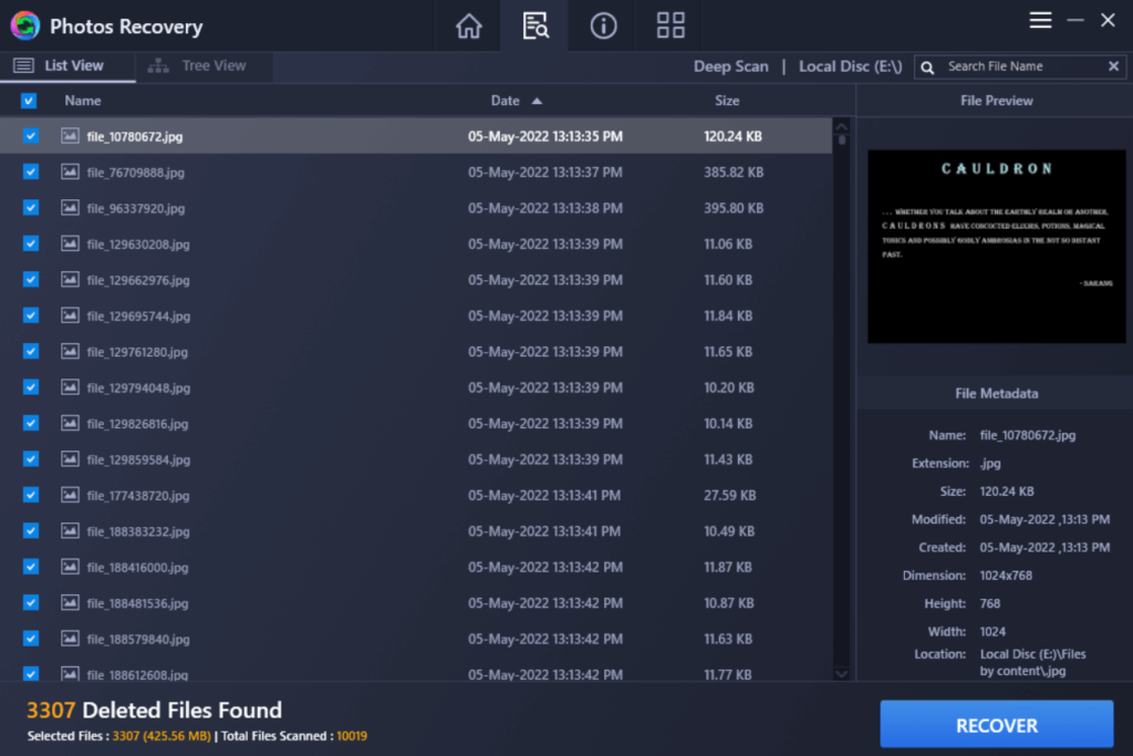 Lost photos removed by virus