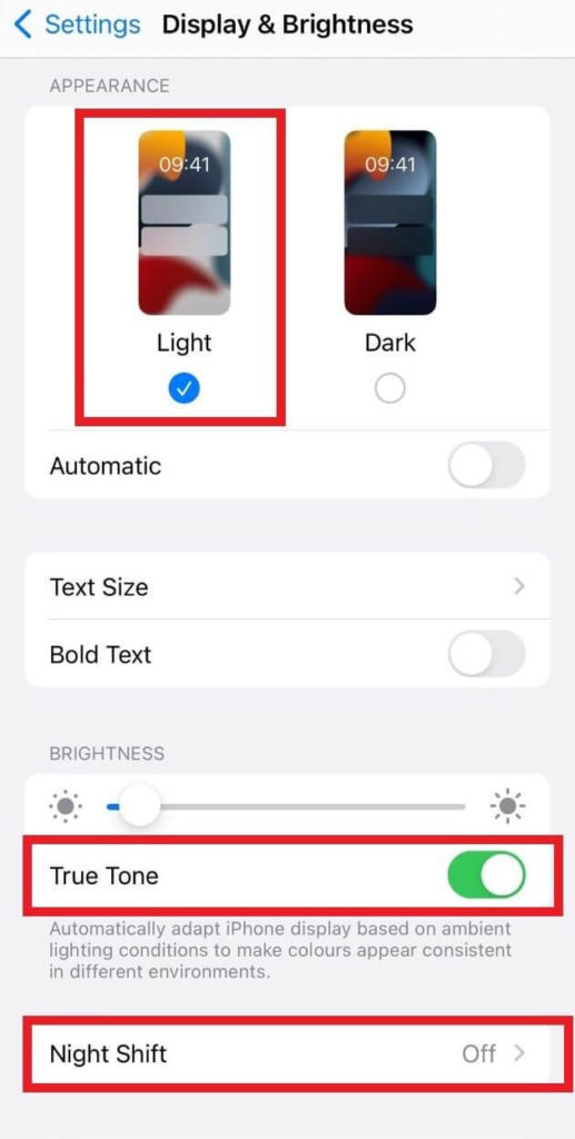 how to stop brightness from changing on iPhone