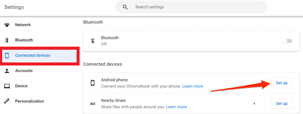 how to connect phone to chromebook