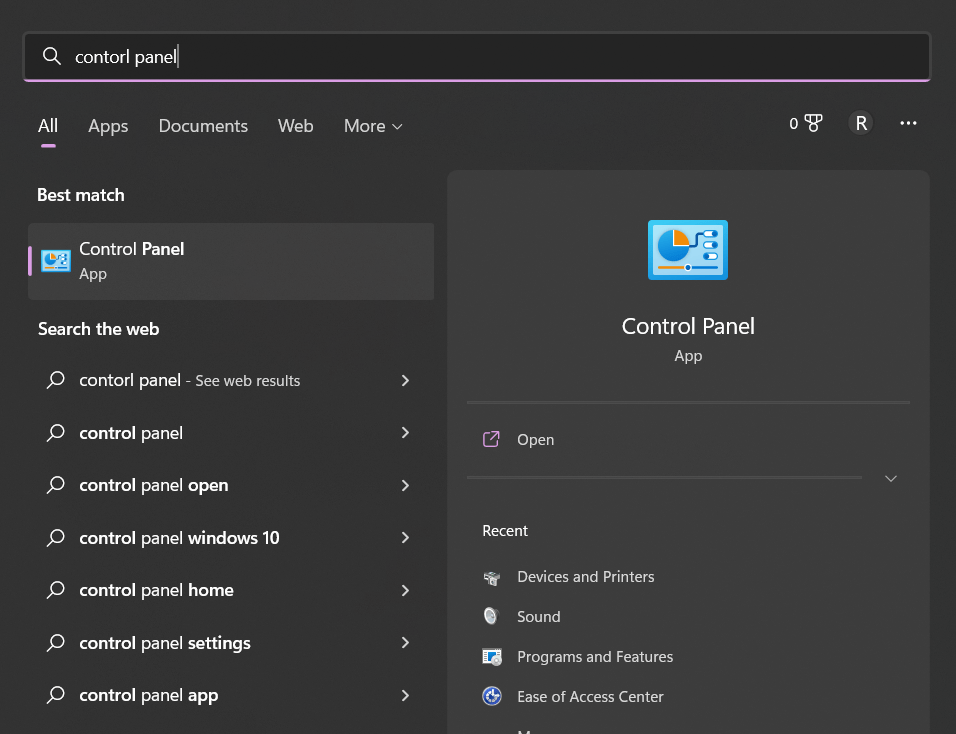 Control Panel