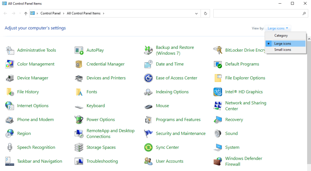 Large icons
