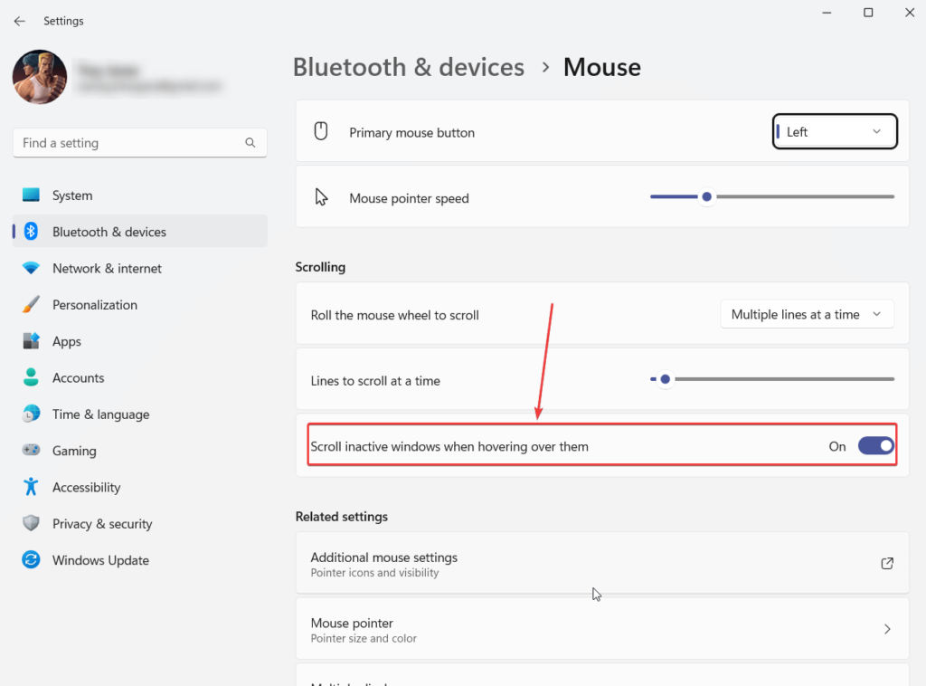 mouse auto scroll