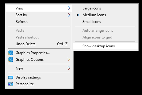 remove icons from desktop