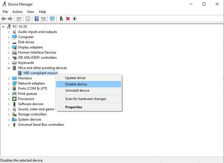 disable-device