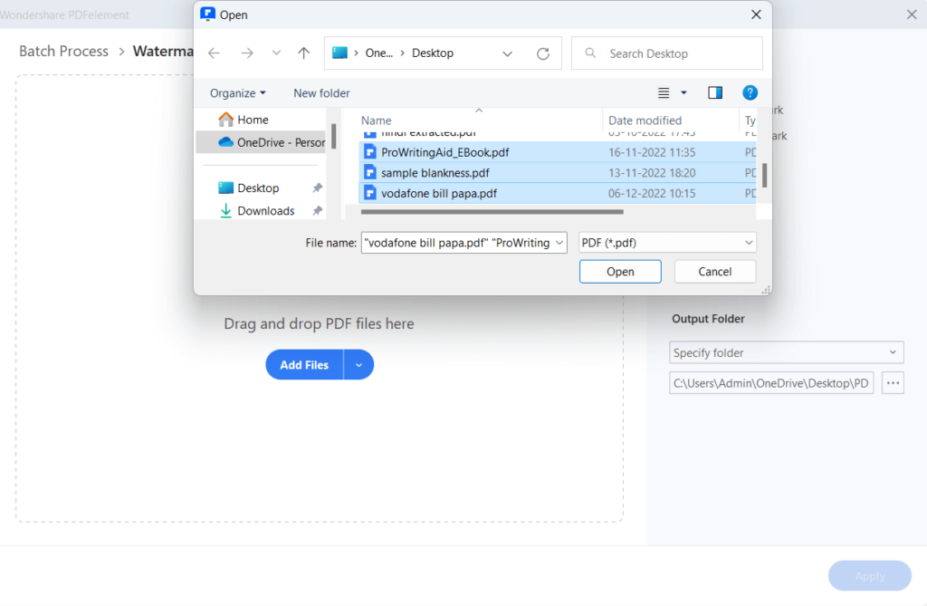 Add Files button or dragging