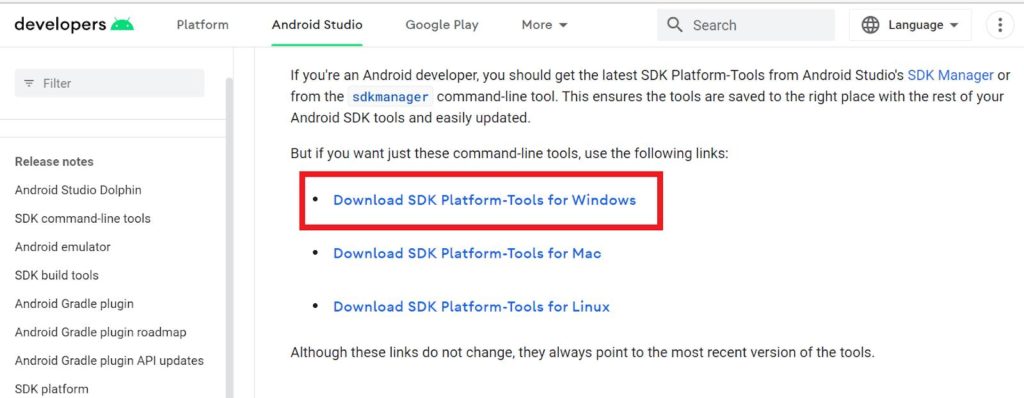 Android SDK platform tools