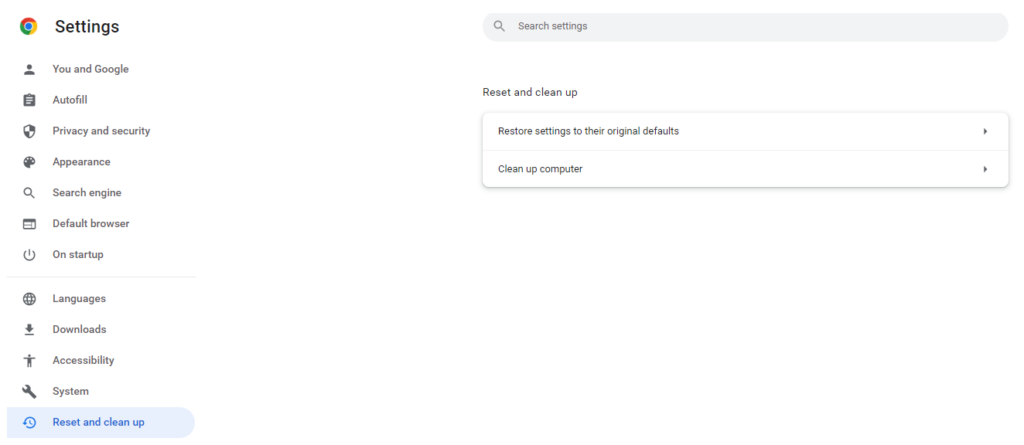 Chrome's Clean Up Feature