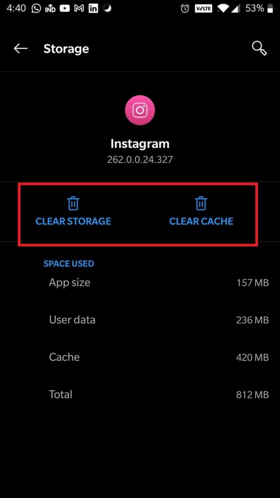 Clear Storage & Clear Cache