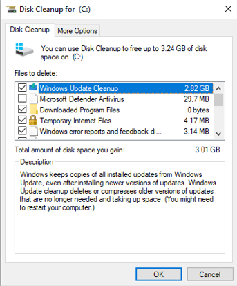 Disk Cleanup for Drive