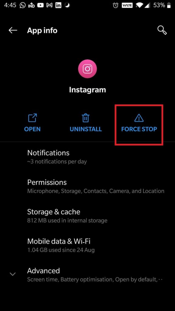 Force stop