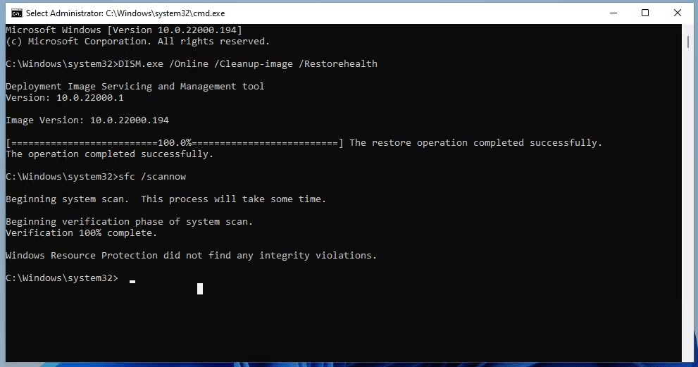 System File Checker Tool
