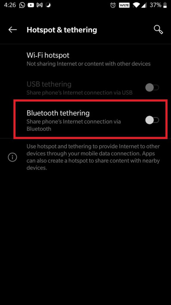hotspot setting