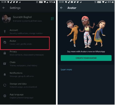 Create and Use WhatsApp Avatars on iPhone 