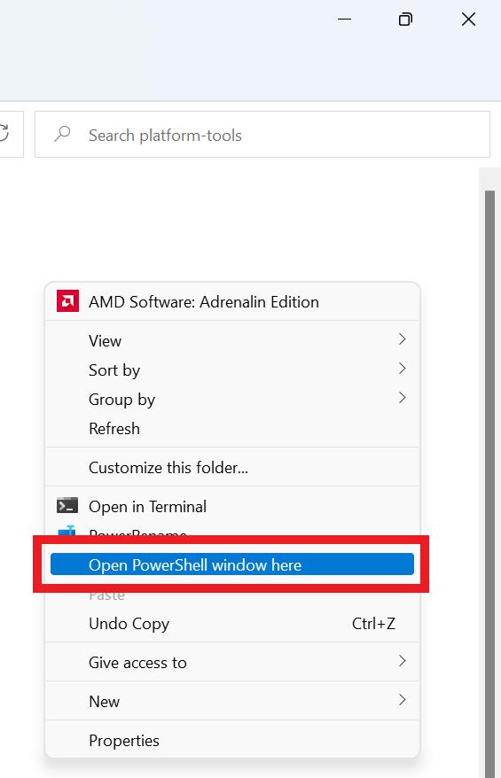 Powershell window