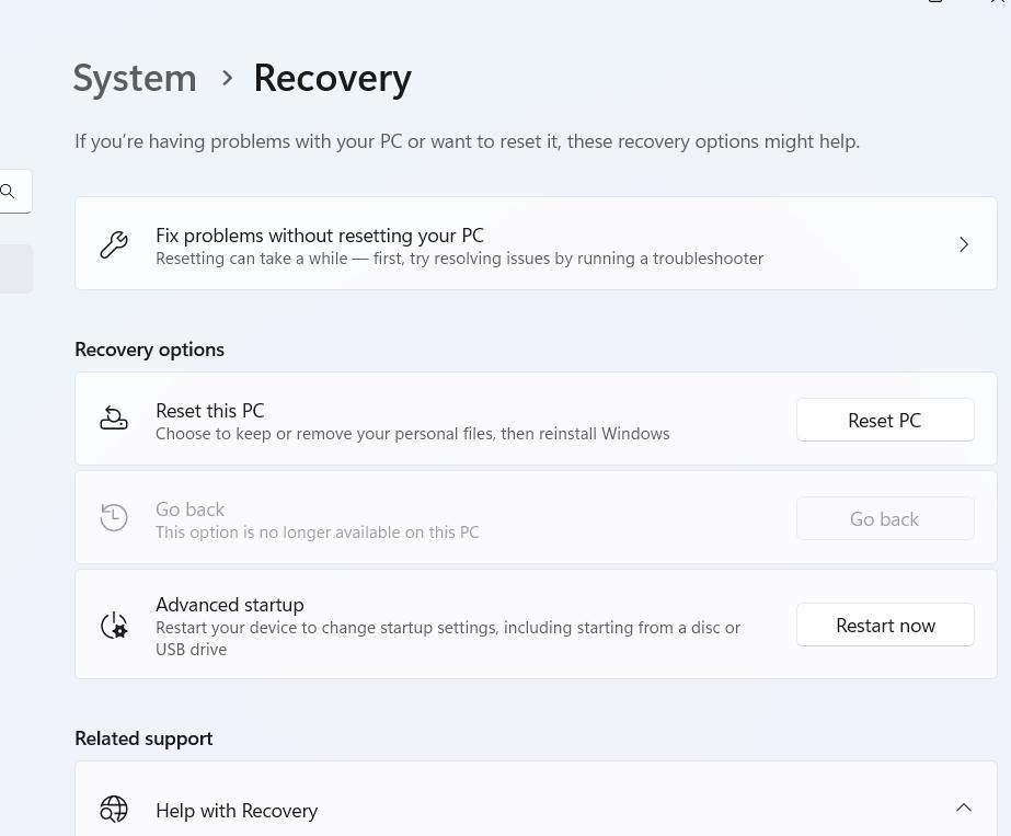 system recovery