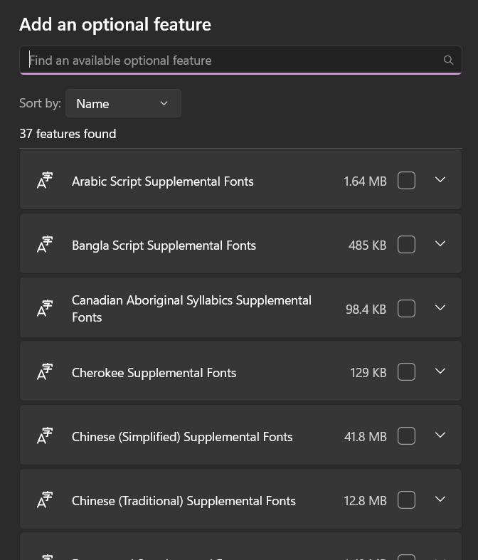 Add an optional features