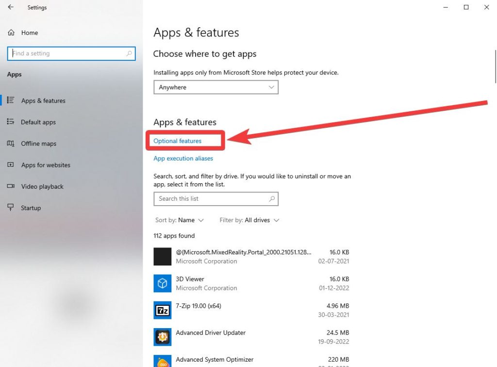 Apps and Features