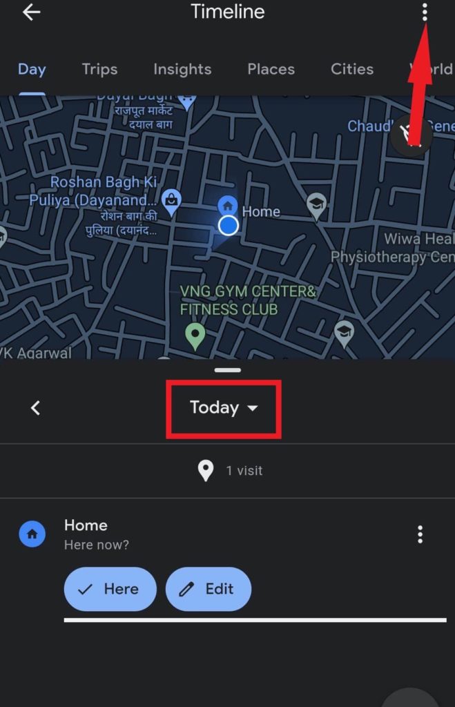 Google Maps timeline