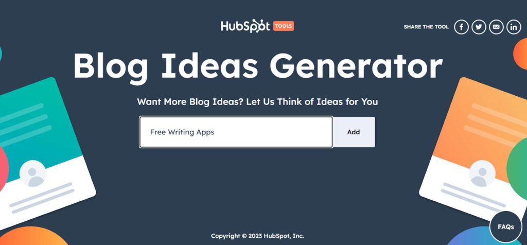 Hubspot’s Blog Idea Generator
