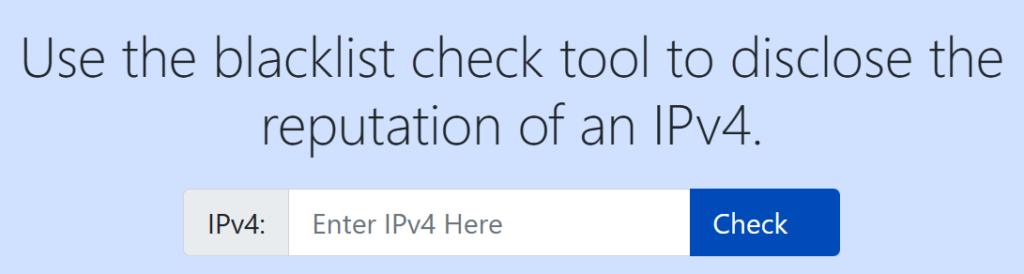 IP address in the search box