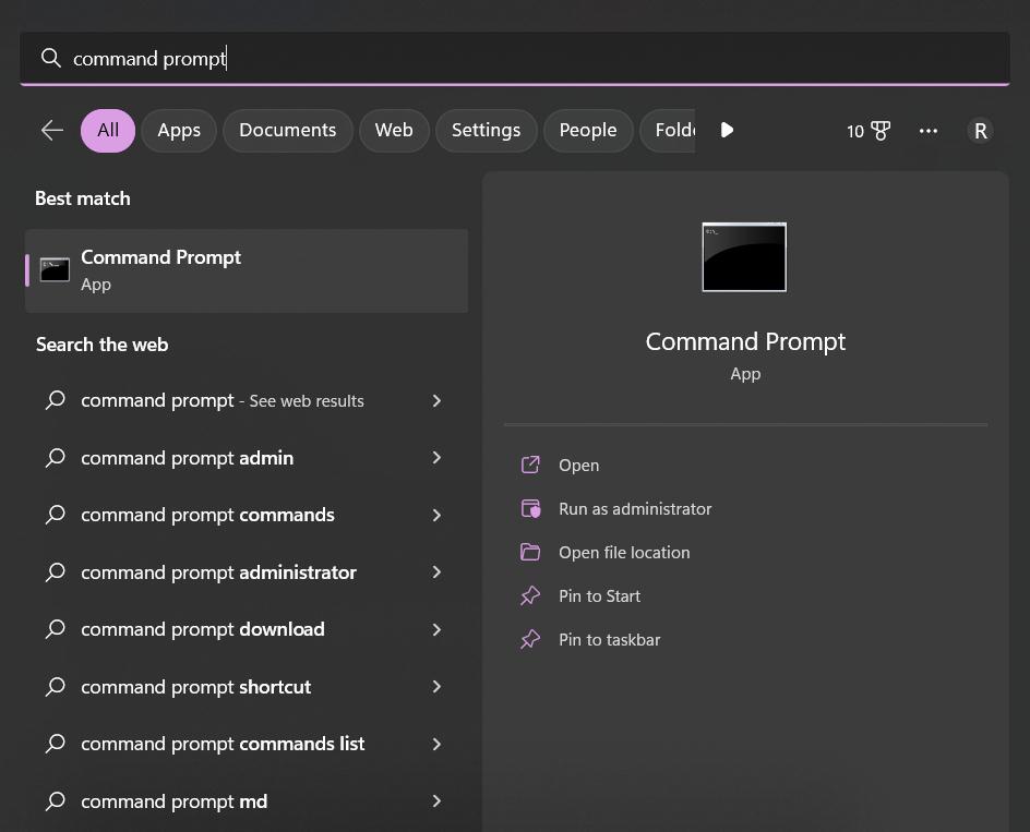 Launch Command Prompt as admin