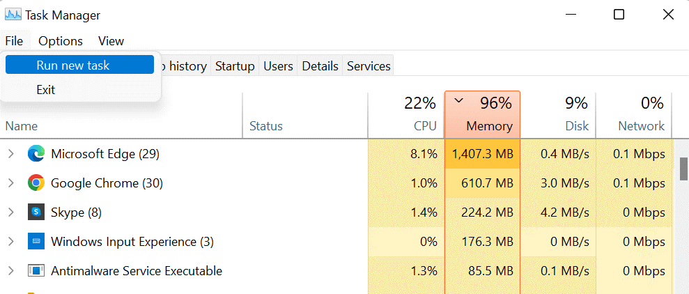 Open Local Group Policy Editor using Task Manager