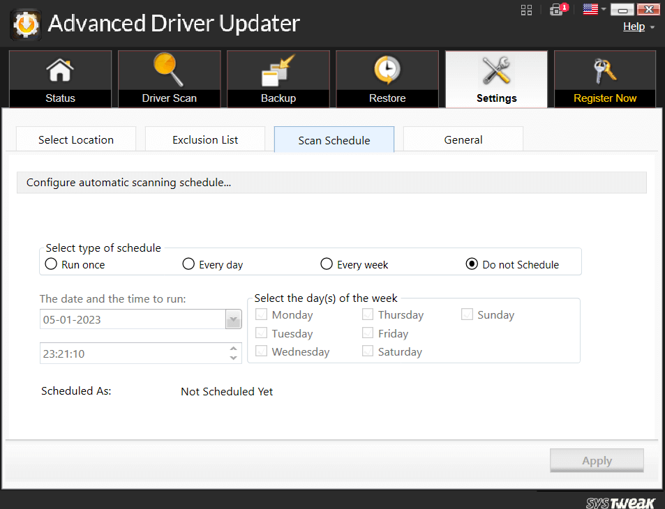 Schedule driver updates
