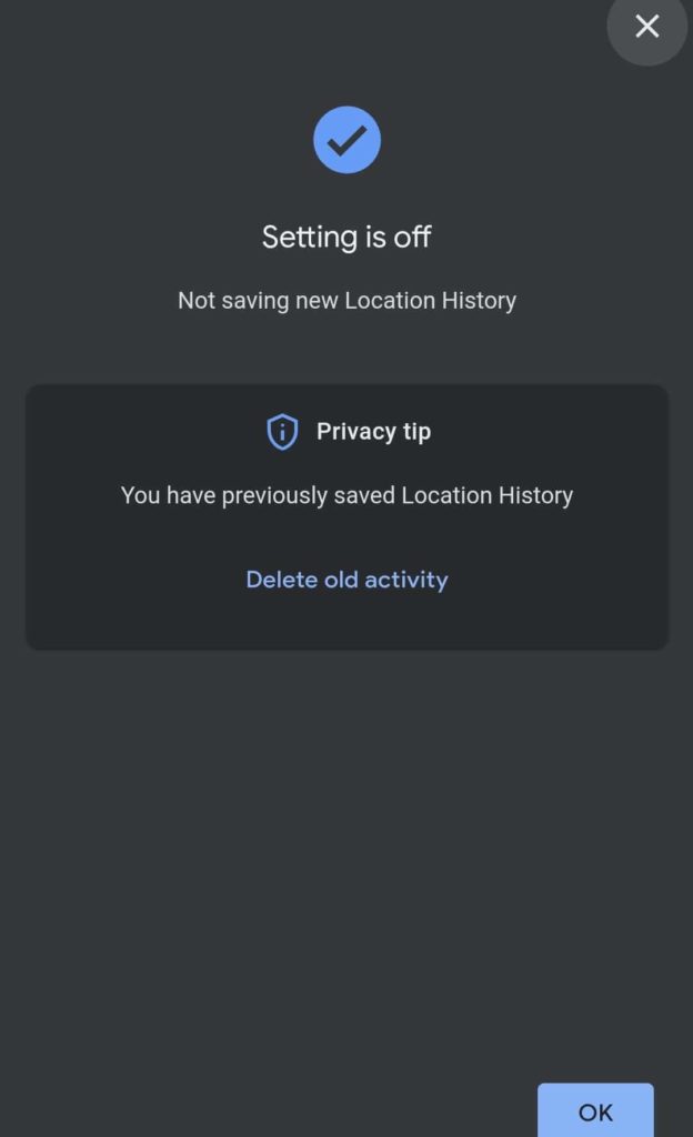 Setting is off