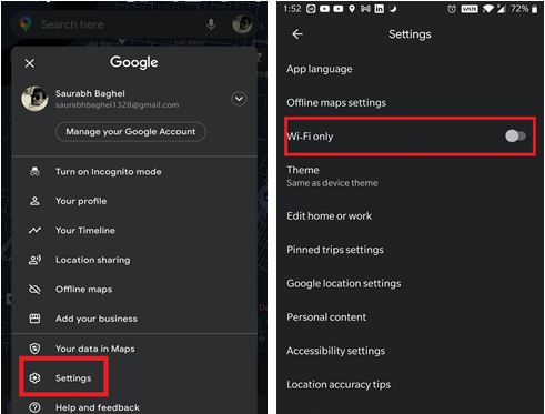 Setting wifi only