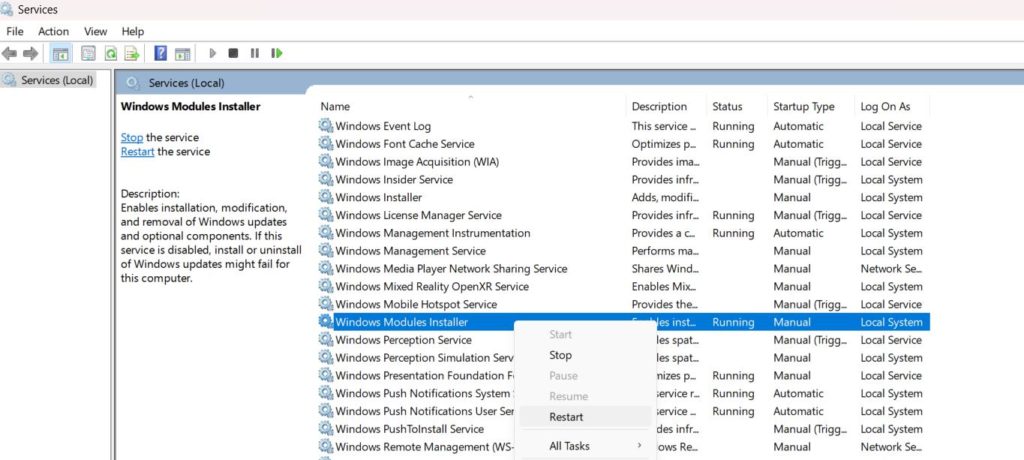 Windows Module Installer