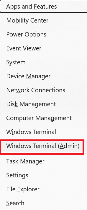 Windows key terminal