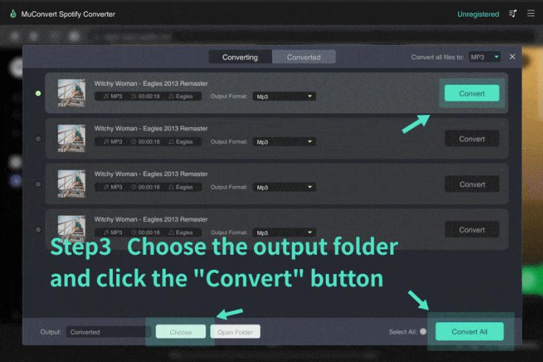 click the coverter button