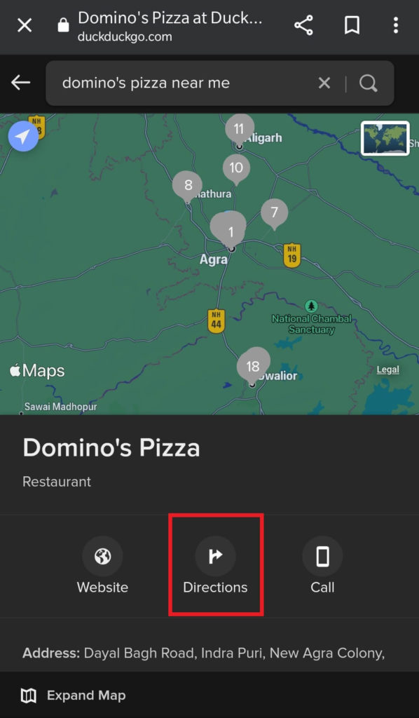 direction duckduckgo